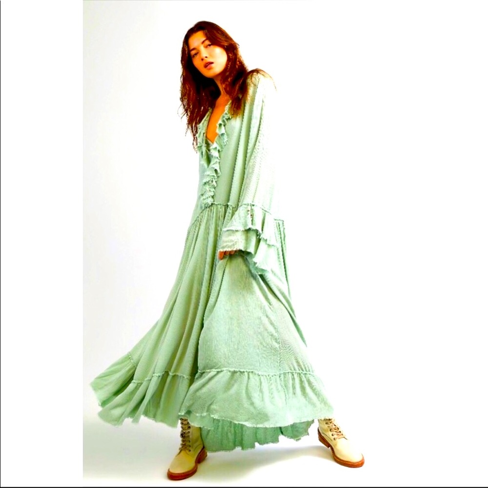 $168 Free People Maxi Gown Dress Tall long XXL XL